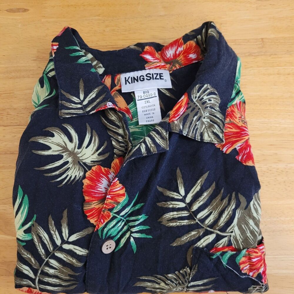 King Size‎ 2XL Short Sleeve Button Up Hawaiian Big Shirt Casual Work Surf